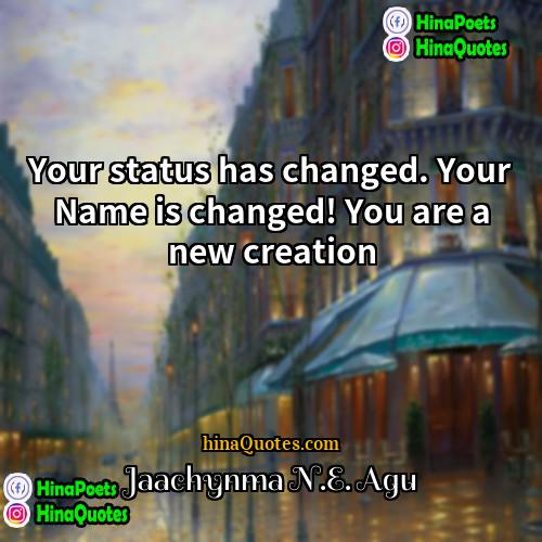 Jaachynma NE Agu Quotes | Your status has changed. Your Name is